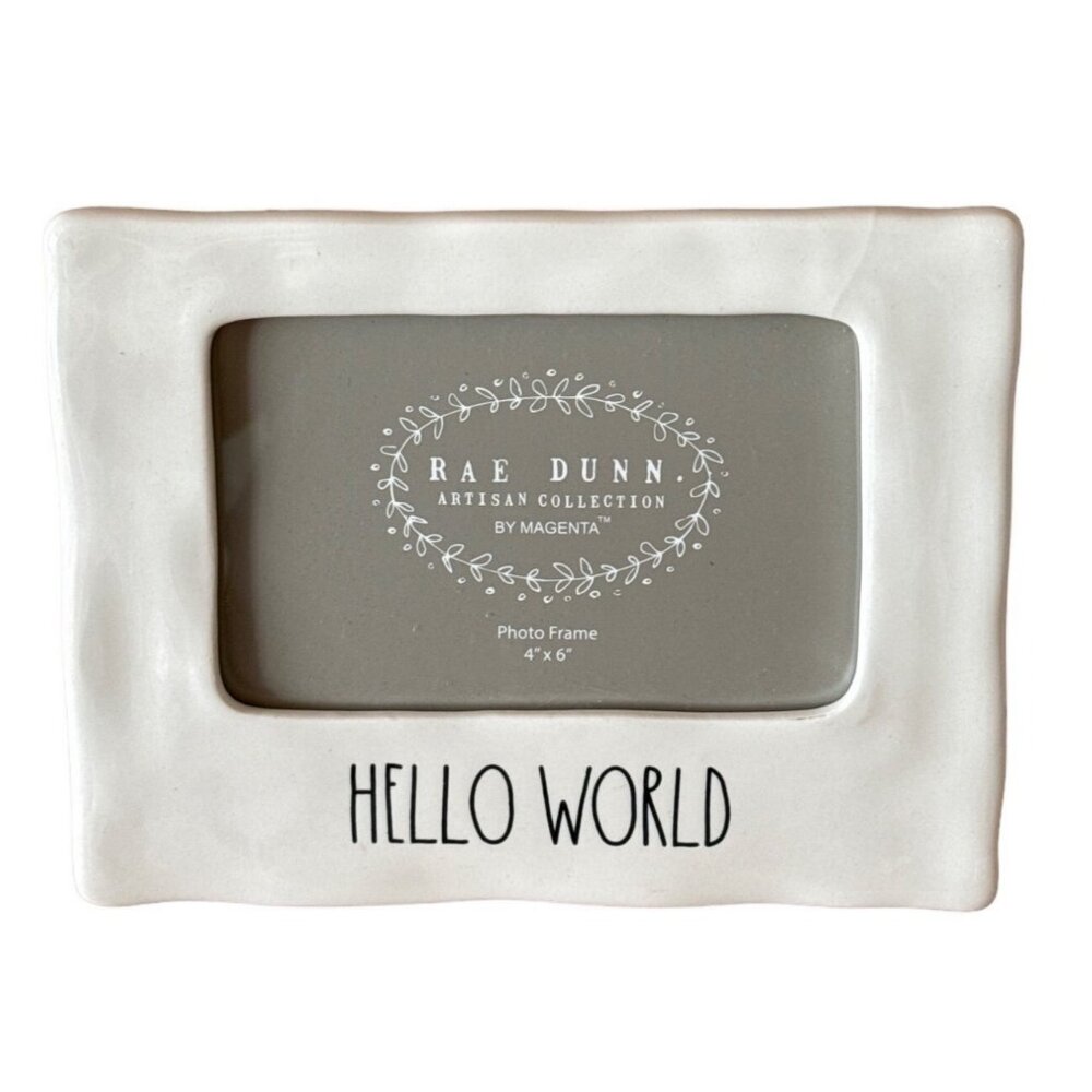 Rae Dunn Baby’s room Nursery Picture Frame Photo Home Decor Hello World Gift Far